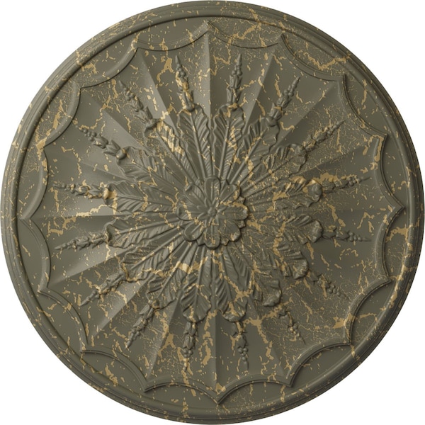 Ekena Millwork Artis Ceiling Medallion, Hand-Painted Witch Hazel Crackle, 27 1/8"OD x 2 5/8"P CM27ARWHC - main